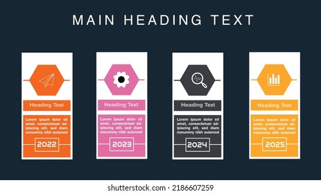 Ilustración vectorial diseño en forma de escudero Plantilla Infográfica con iconos y 4 opciones o pasos. Se puede utilizar para procesos, presentaciones, diseño, banner, diapositiva, gráfico de información.