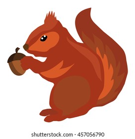 vector illustration of a squirrel with acorn