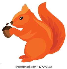 vector illustration of a squirrel with acorn