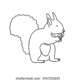 Vector illustration with a squirrel in doodle style. Squirrel for design projects.