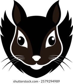 Vector Illustration of Squirrel Head Silhouette