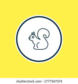 Vector illustration of squirrel icon line. Beautiful animals element also can be used as chipmunk icon element.