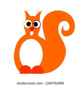 Vector illustration of squirrel on white background.
