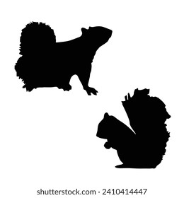 Vector illustration of Squirrel silhouette