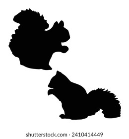 Vector illustration of Squirrel silhouette