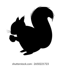 Vector illustration of a squirrel silhouette isolated on white background.