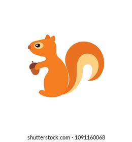 Vector illustration of squirrels with acorn