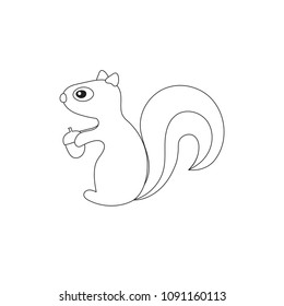 Vector illustration of squirrels with acorn