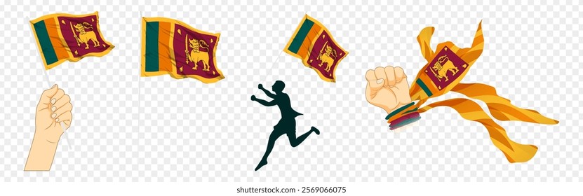 Vector illustration of Sri Lanka flag composition on transparent background