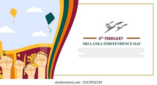 Vector illustration of Sri Lanka Independence Day social media feed template