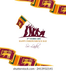 Vector illustration of Sri Lanka Independence Day social media feed template