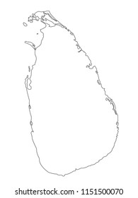 vector illustration of Sri Lanka map