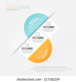 Vector illustration of s-shaped crease infographic design element.