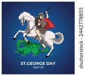 Vector illustration St. George Day editable post banner template