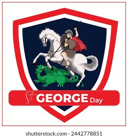 Ilustración vectorial St. George Day plantilla de banner de post editable