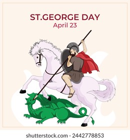 Vector illustration St. George Day editable post banner template