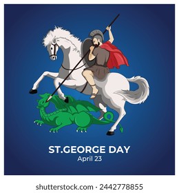 Vector illustration St. George Day editable post banner template