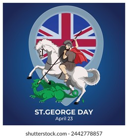 Ilustración vectorial St. George Day plantilla de banner de post editable