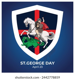 Ilustración vectorial St. George Day plantilla de banner de post editable