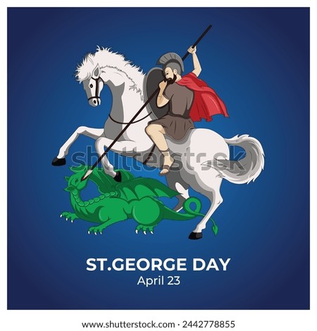 Vector illustration St. George Day editable post banner template