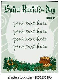 Vector illustration, St. Patrick, banner concept, white background.