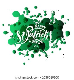  Vector illustration of St. Patrick's day   with the inscription for packing product to store, gift, message. shopping packaging. Inscription , invitation , banner template. Calligraphy background. 