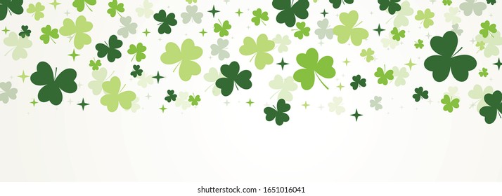 Vector Illustration of St. Patrick's Day Celebration Banner Background with Clover leaf.