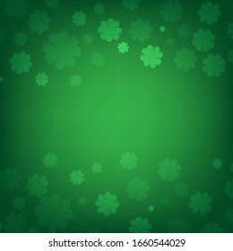 Vector Illustration of a St. Patrick's Day green  clover leaves  background