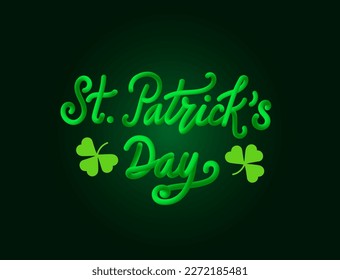 Vector illustration of St. Patrick's Day text with gradient and 3D effect for banner, poster, decoration, flyer, announcement, signboard, party, advertisement, merchandise. EPS 10.