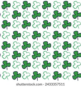 Vector illustration for St. Patrick's Day. pattern Simple fashion pattern with Dachshund wearing glasses, hat, clover. March 17