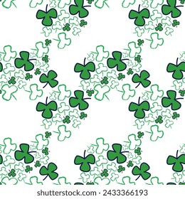 Vector illustration for St. Patrick's Day. pattern Simple fashion clover pattern March 17