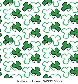 Vector illustration for St. Patrick's Day. pattern Simple fashion clover pattern March 17