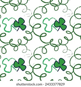 Vector illustration for St. Patrick's Day. pattern Simple fashion clover pattern March 17