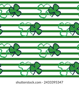  Vektor-Illustration für St. Patrick's Day. Muster Einfache Mode Klee Muster März 17