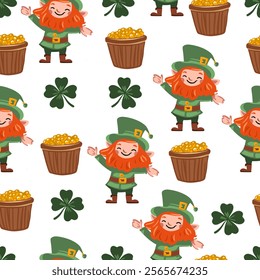 Vector illustration, St. Patrick's Day patterns and elements for decoration	