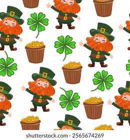 Vector illustration, St. Patrick's Day patterns and elements for decoration	