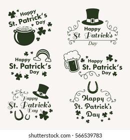 Vector Illustration of St. Patrick's Day Design Elements