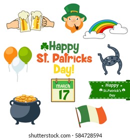 A vector illustration of St Patrick's Day icons