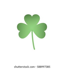 Vector illustration for St Patrick's Day. Three-leaved shamrock. 