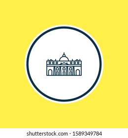 Vector illustration of st peter basilica icon line. Beautiful culture element also can be used as building icon element.