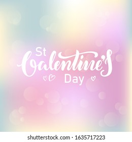 Vector illustration of st valentines day lettering for banner, poster, advertisement, greeting card, postcard, invitation design. Handwritten text for web template or print for St Valentines day