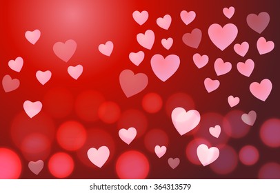 Vector illustration. St. Valentine's Day. Hearts on a red background.