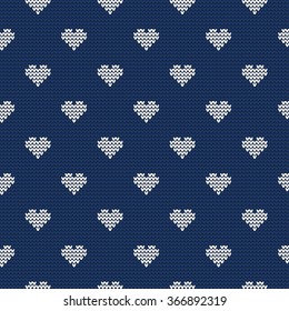 Vector Illustration of St. Valentines  sweater for lovers for Design, Website, Background, Banner. Knitted heart Element Template with love for gift