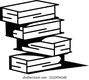 vector illustration of a stack of books silhouette