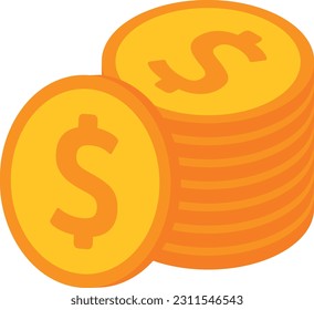 Vector illustration of a stack of coins. Finance and savings.