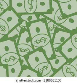 Vector illustration of a stack of dollars. Background from dollars.