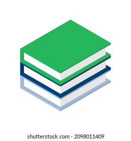 ilustración vectorial de libros apilados en diseño isométrico
