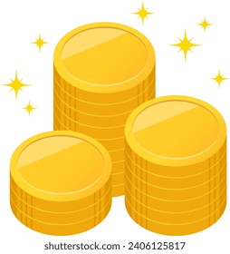 Ilustración vectorial de las monedas apiladas