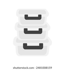 Vector Illustration of Stacked Food Storage Containers