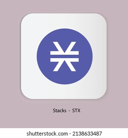 Vector illustration of Stacks (SXP) cryptocurrency logo, symbol in a white background.